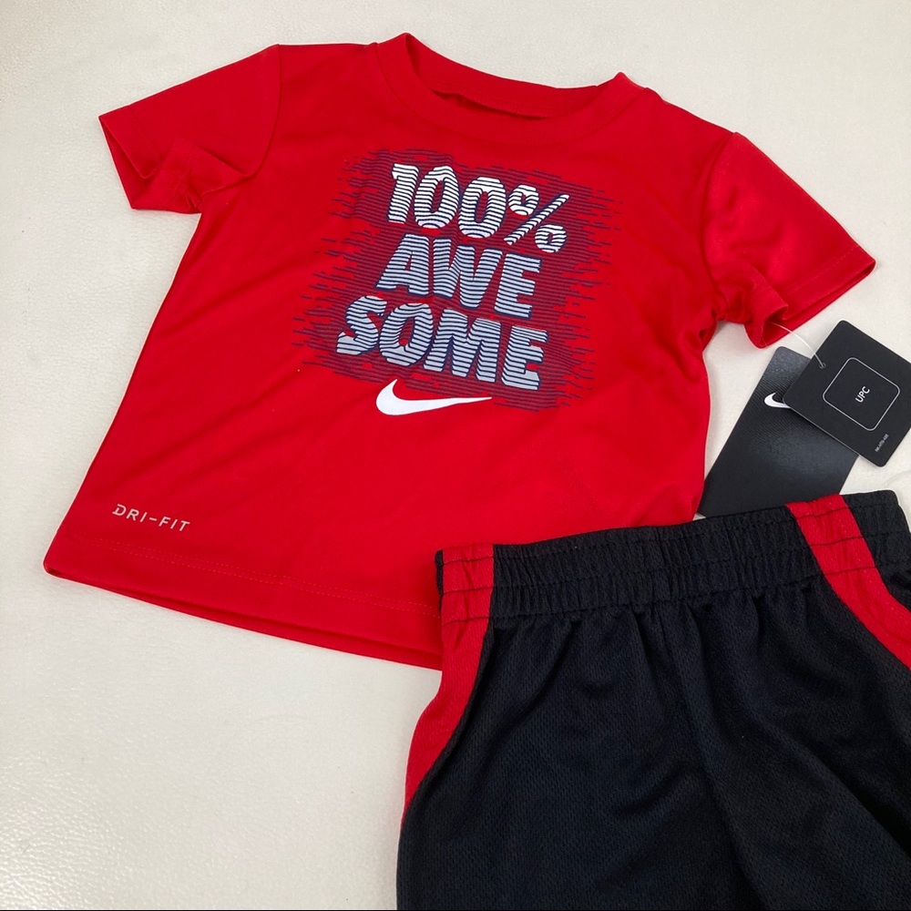 Nike cute baby boy red shorts set 2298 - Picture 2 of 6